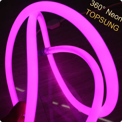 নতুন মিনি গোলাকার পিভিসি টিউব নিওন লাইট 16 মিমি 360 ডিগ্রি নেতৃত্বাধীন নিওন ফ্লেক্স ডিসি 24 ভি গোলাপী