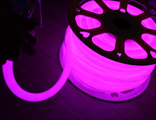 পিভিসি রাউন্ড নিওন 16 মিমি গোলাপী LED 360 ডিগ্রী নিওন ফ্লেক্স লাইট 110V