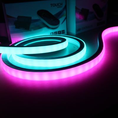 আলংকারিক জলরোধী 24V নমনীয় RGB LED স্ট্রিপ নিওন টিউব নমনীয় দড়ি হালকা বর্গক্ষেত্র 17x17mm